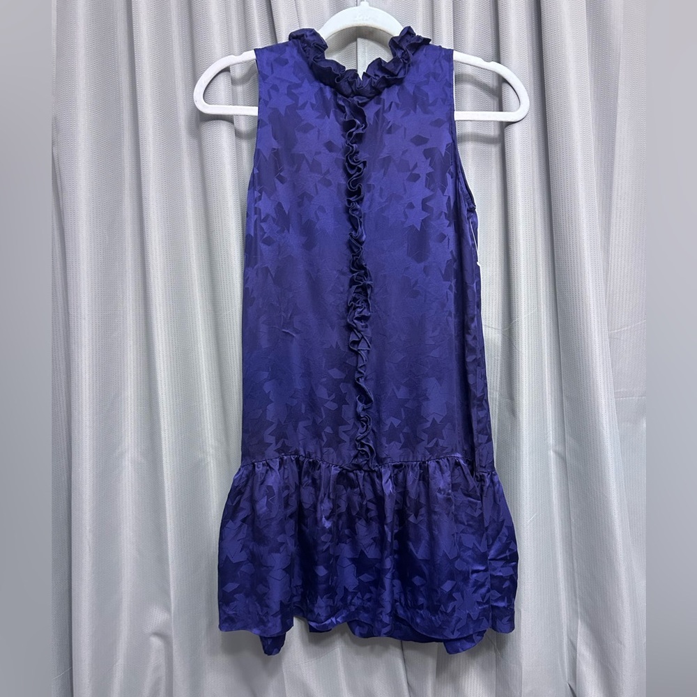 50%offw❤️ Little Marc Jacobs 100% Silk Jacquard Dress purple 12+ #73